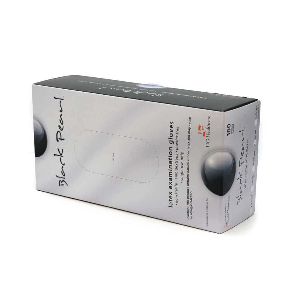 black pearl handschuhe Black Pearl Luxury Latex Exam Gloves 6 mil Powder Free X-Large / Box