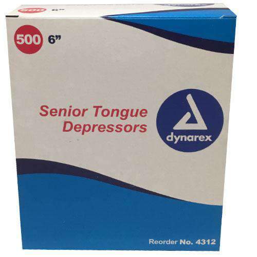 Dynarex Tongue Depressors Wood, Senior 6, Non-Sterile, with Precision Cut  and Polished Smooth Edges, 1 Case (10 Boxes of 500) - Yahoo Shopping