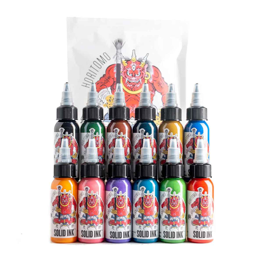 Horitomo 12 color solid ink tattoo ink set