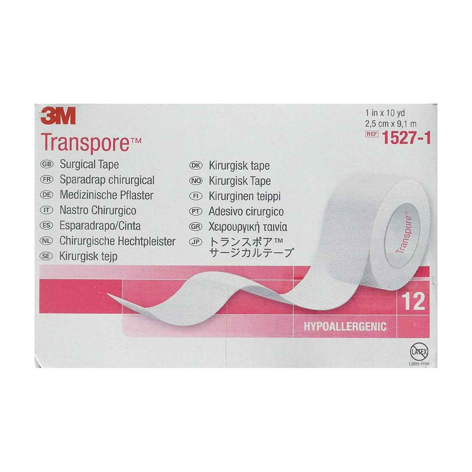 3m Surgical Tape, Clear 1" x 10 yd. 12 Rolls
