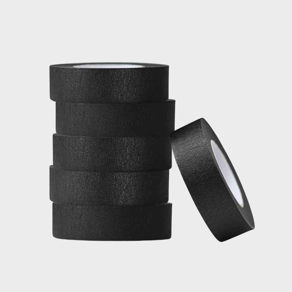 ELEMENT Paper Masking Tape (7 Rolls) 0.75 inch x 155 yards Black ...