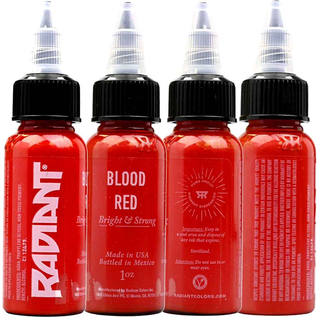 Ren Ink Radiant Ink Blood Red 1 oz | Professional Tattoo Ink β Element Tattoo ...