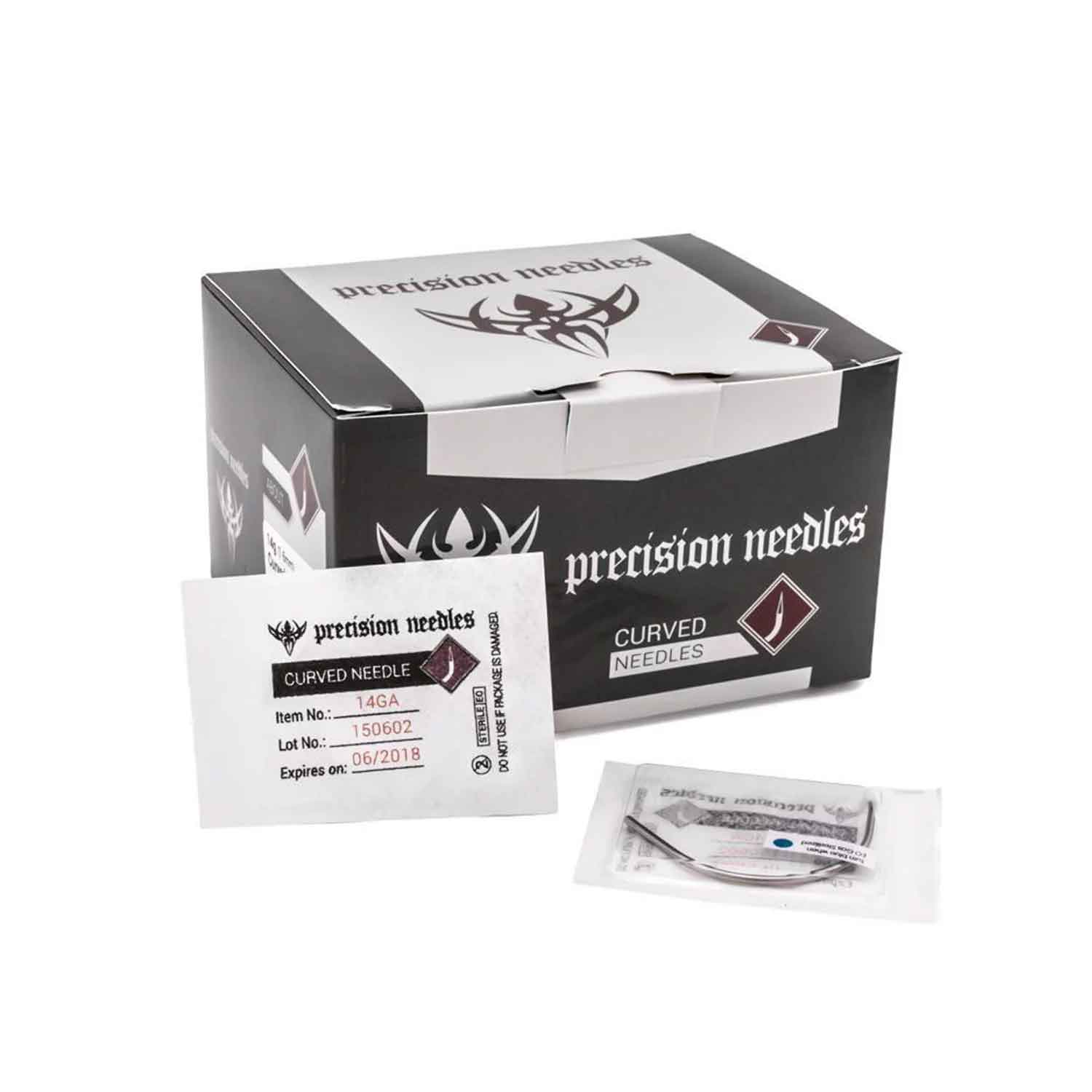 Curved Piercing Needles Sterilized Box of 50