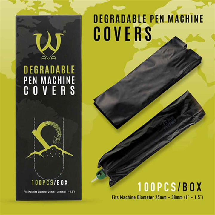 Bio-degradable Pen Machine Covers Black 60mm x 180mm 100 pcs