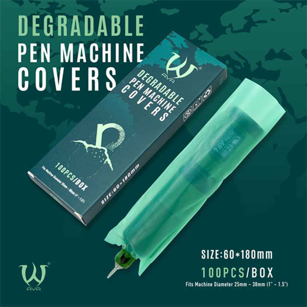 Pen Machine Covers, Green Degradable 100 pcs