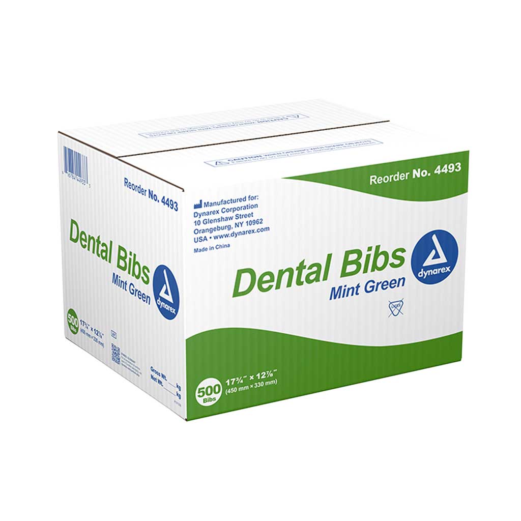 Dental Bibs, Mint Green Dynarex