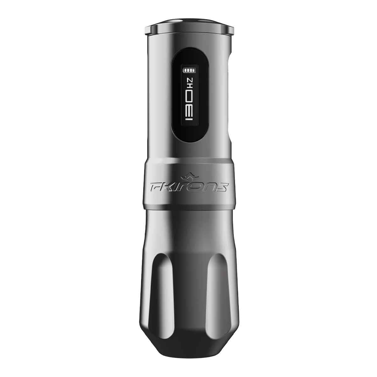 Silver and black handheld device with 'Kiron' branding on a white background