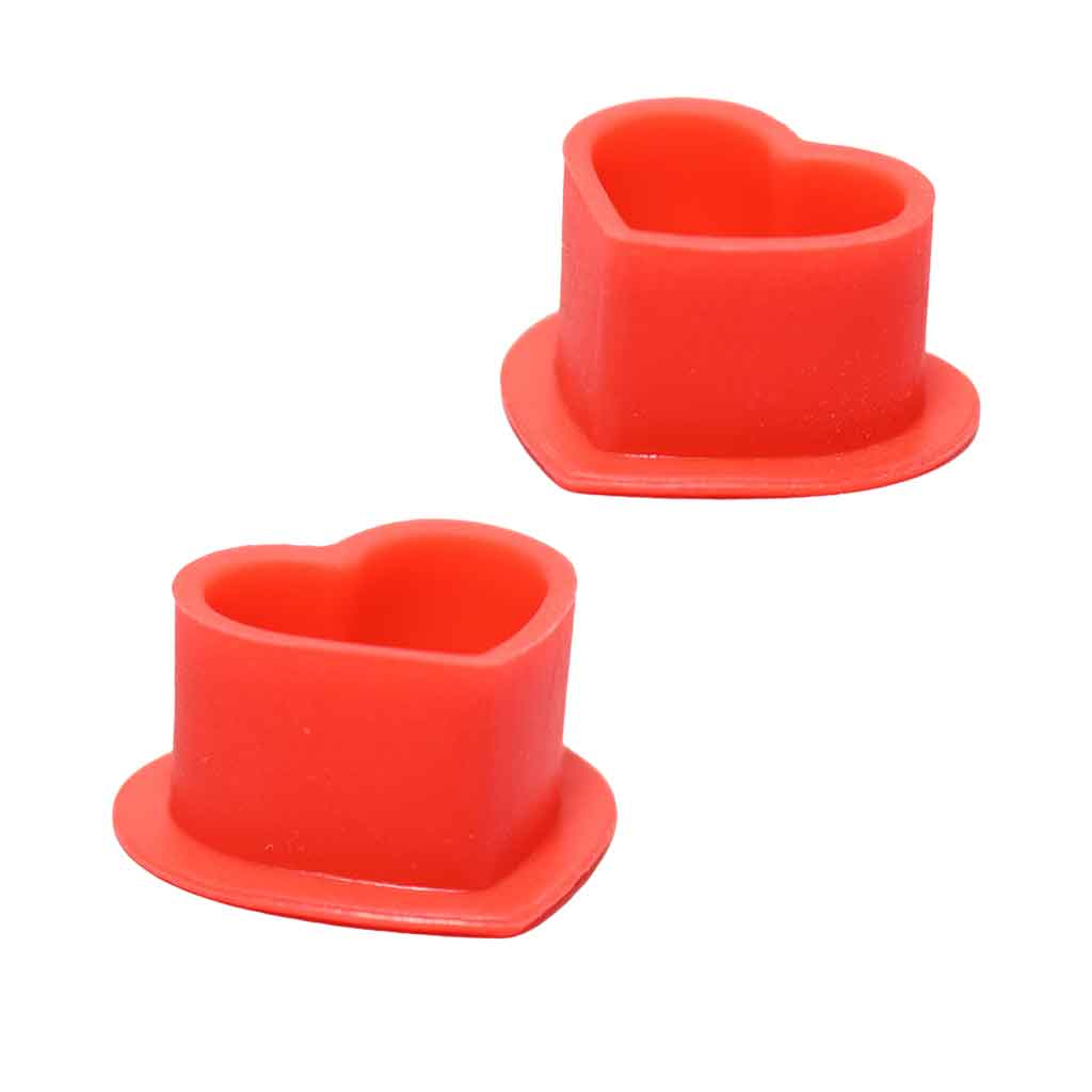 Heart Shaped Silicone Tattoo Ink Cups Red 200pcs - Element Tattoo Supply