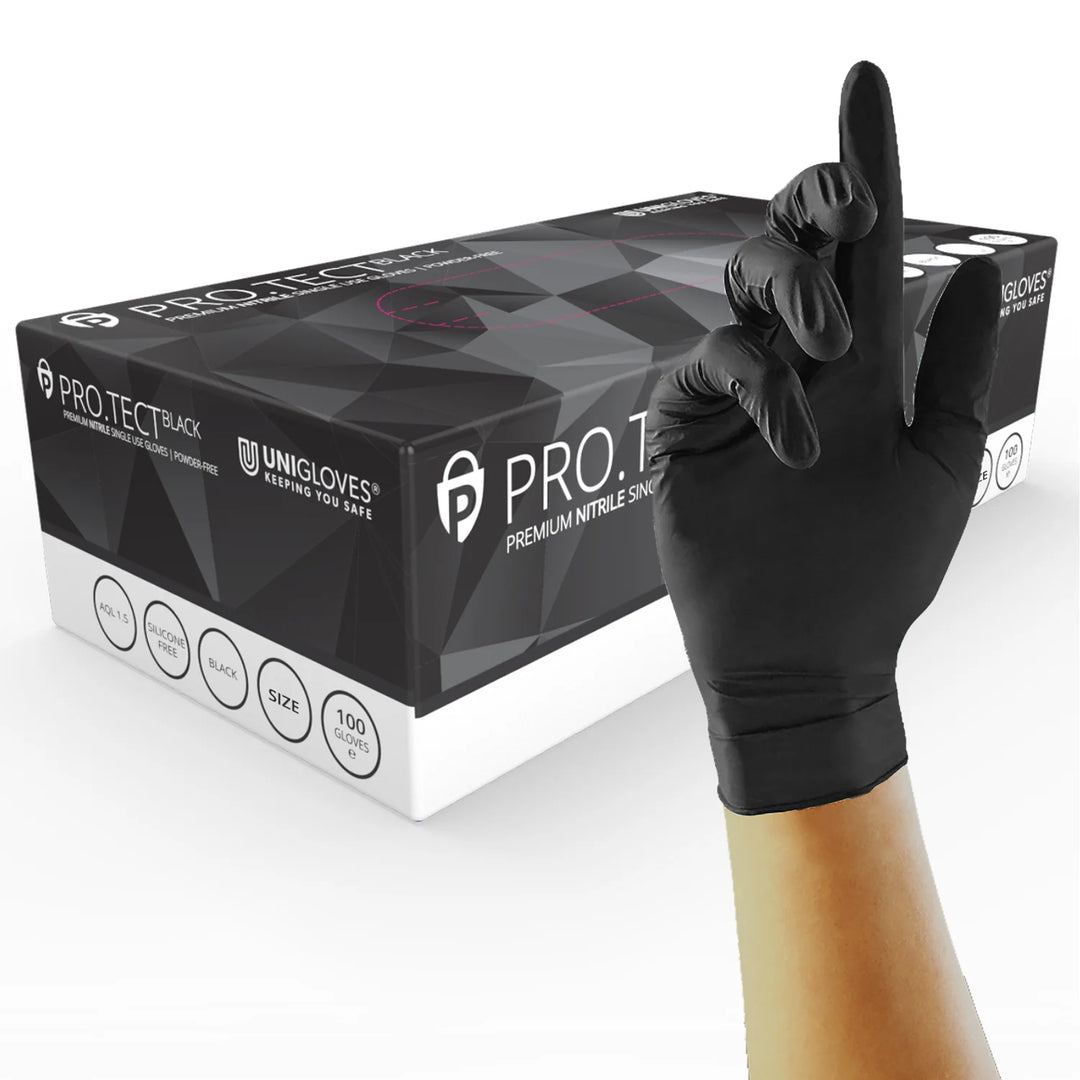 PRO.TECT Black Nitrile Gloves