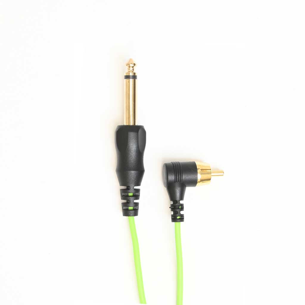 AVA RCA Cable for Tattoo Machine Angled 6 ft. Green