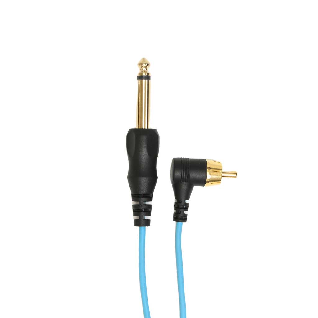 AVA RCA Cable for Tattoo Machine Angled 6 ft. Blue