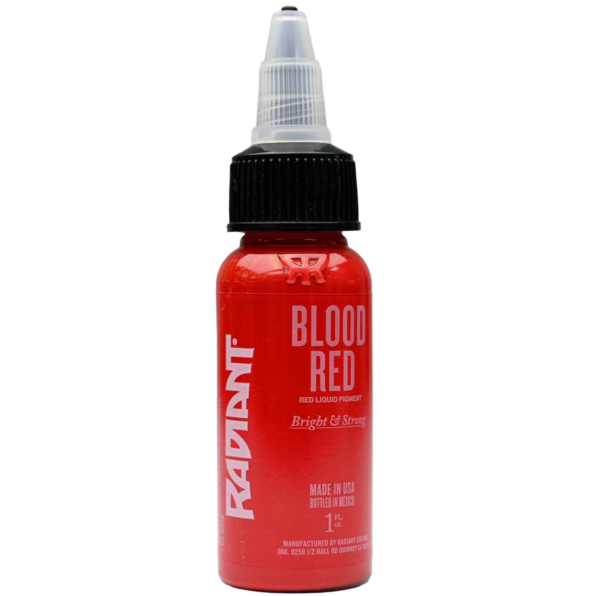 Radiant Tattoo Ink Blood Red front view of tattoo ink bottle
