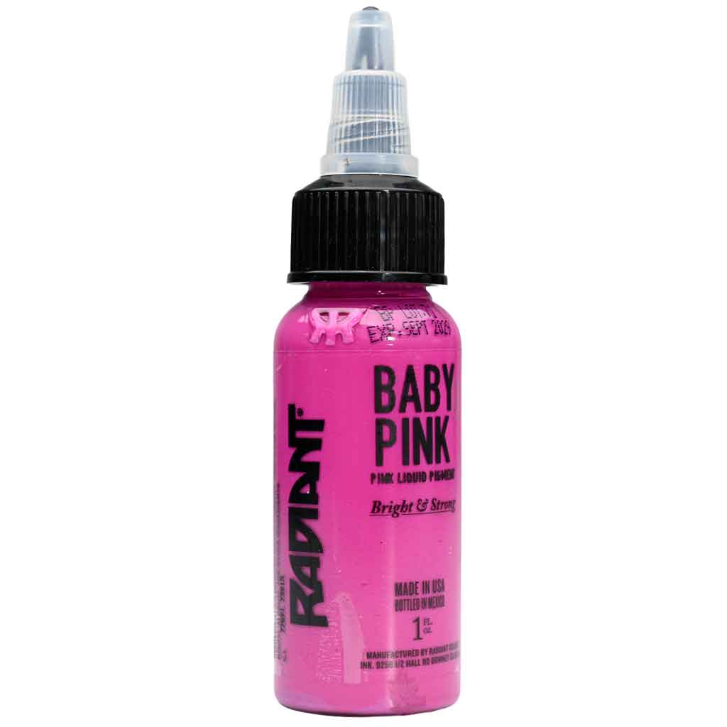 Bottle of Radiant Tattoo Ink the color baby pink