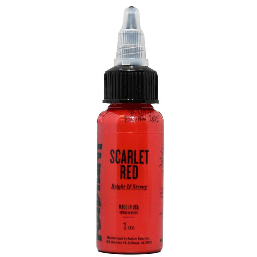 Bottle of Radiant Tattoo Ink the color Scarlet Red