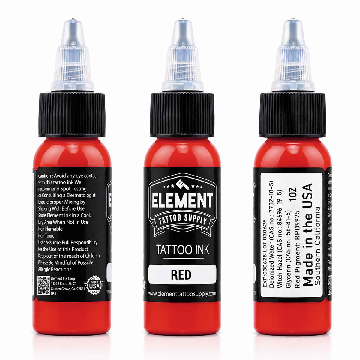 Red Tattoo Ink | Element Ink 1 oz Bottle