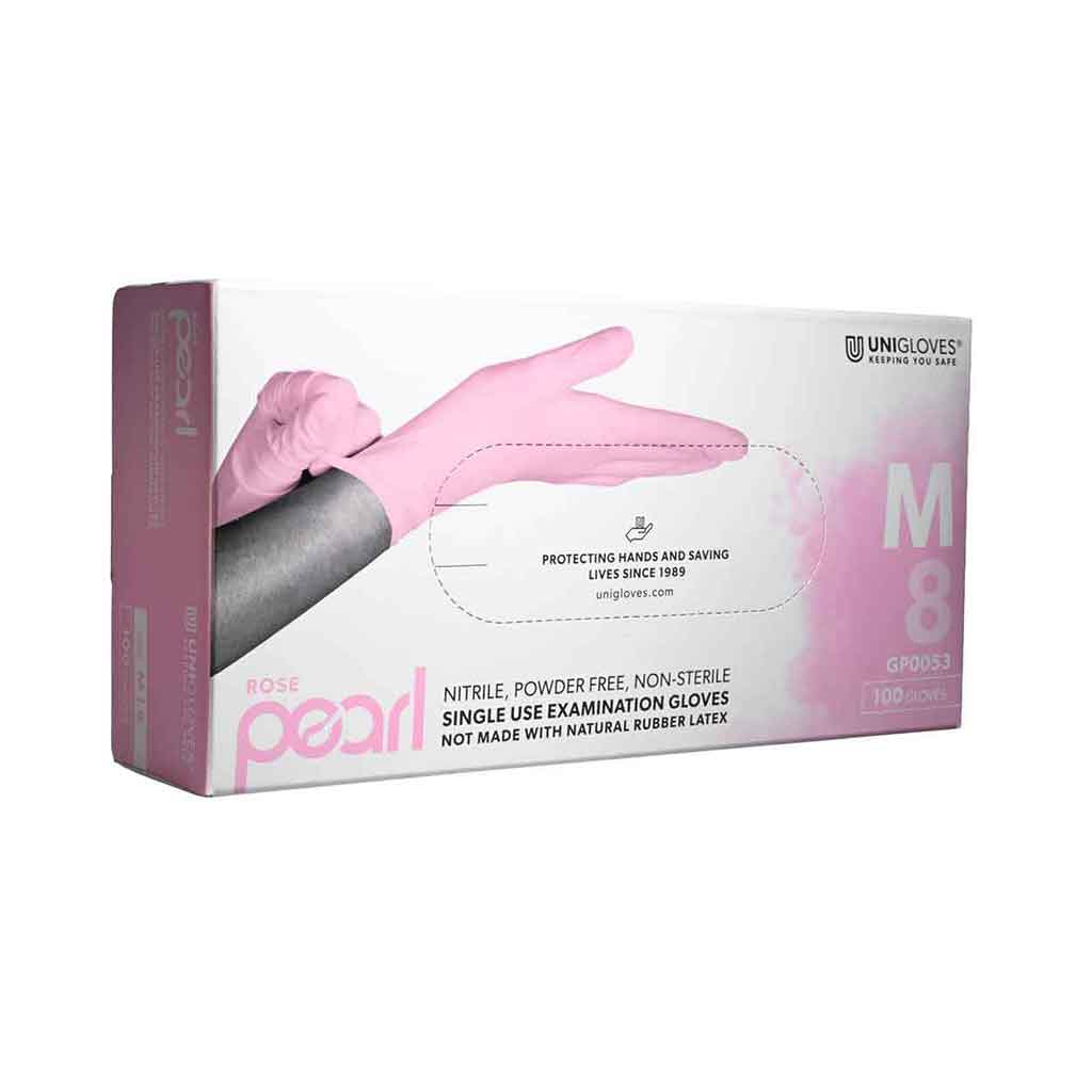 Rose Pearl 4mil Luxury Nitrile Exam Gloves Powder Free