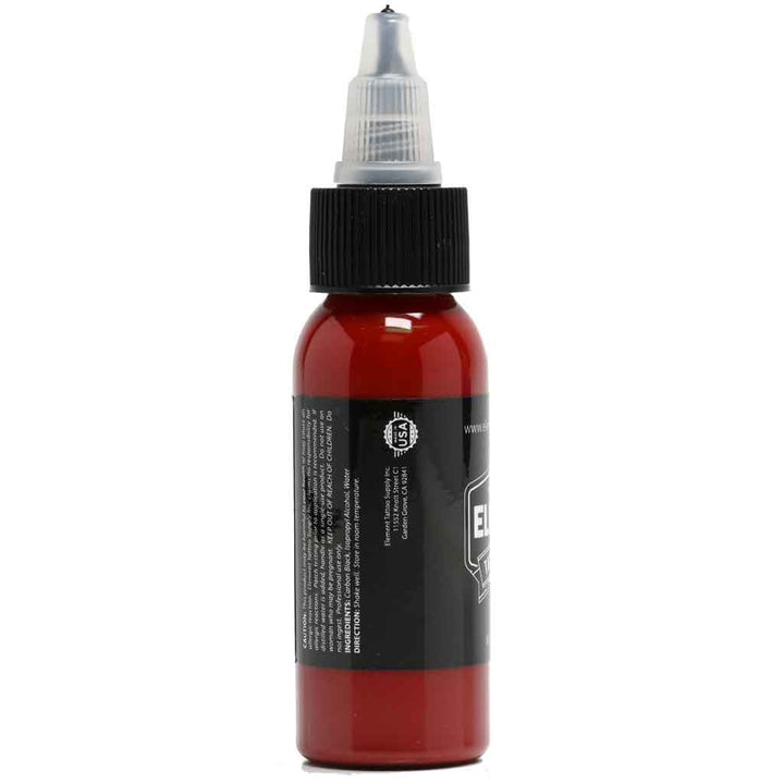 Tattoo Ink Ruby Red color 1oz bottle side view