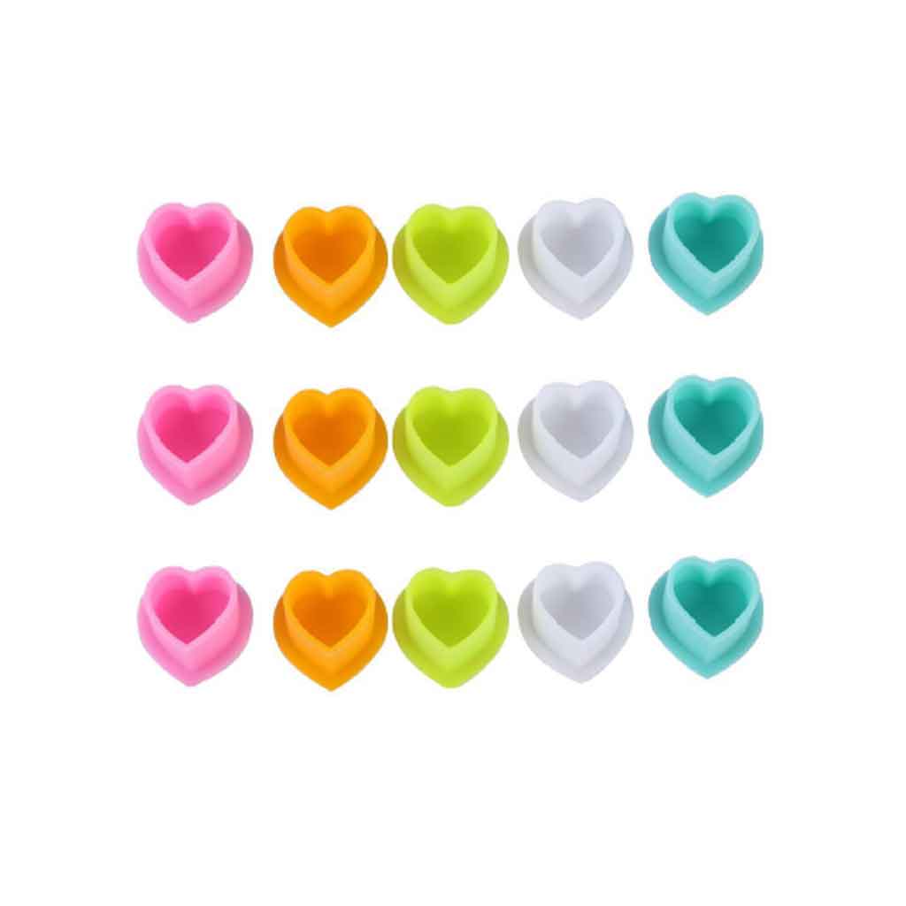 Heart Shaped Silicone Tattoo Ink Cups Mixed 200pcs - Element Tattoo Supply