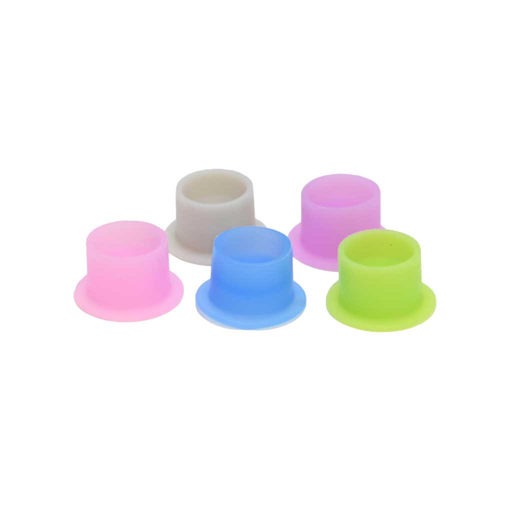 Silicone Tattoo Ink Cups, Round Mixed Colors  #12 - 100pcs