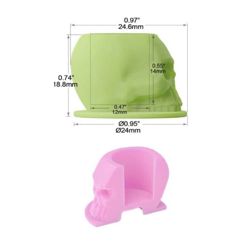Skull Silicone Tattoo Ink Cups Pink 200pcs - Element Tattoo Supply