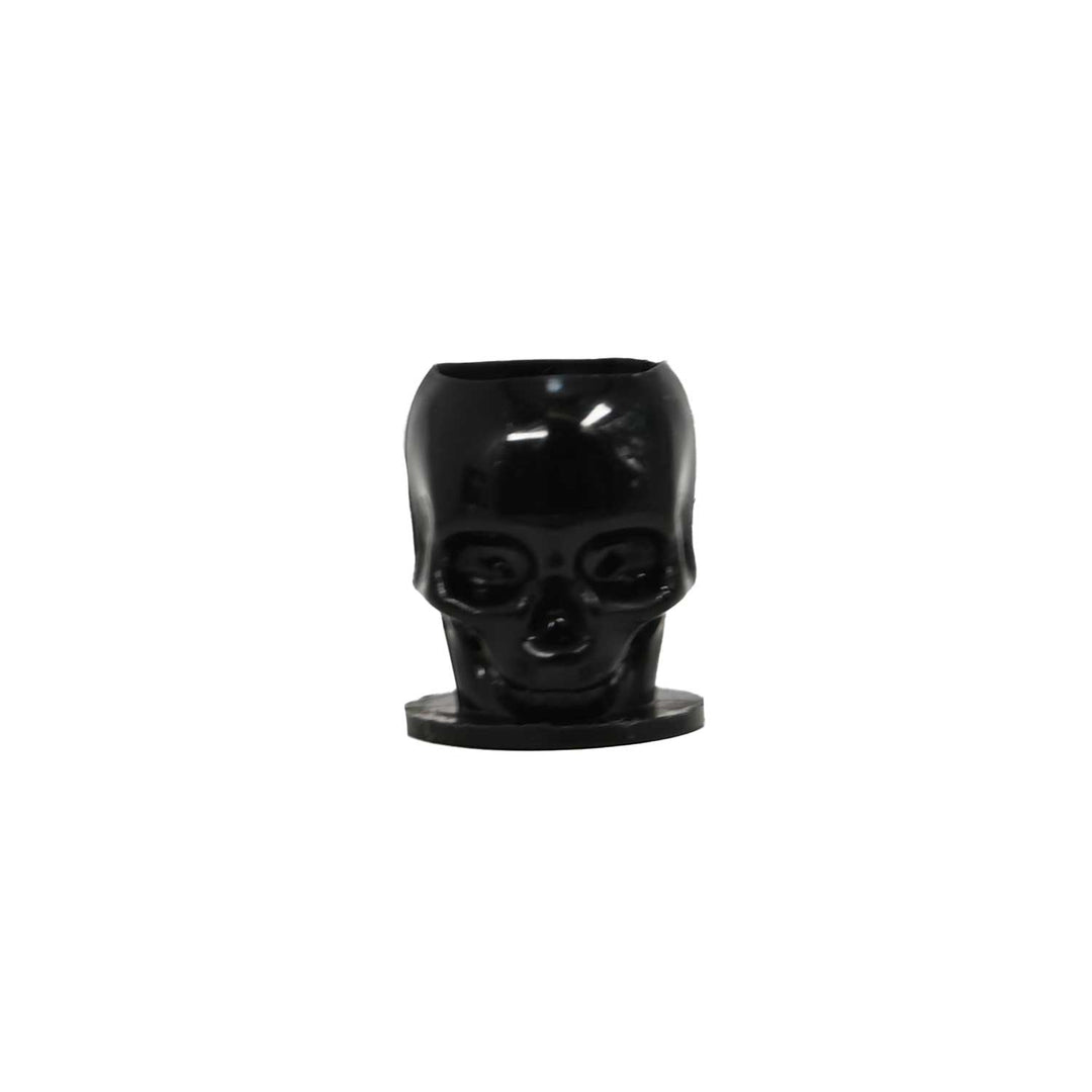 Skull Plastic Ink Cups Black, Size #17 (Large), 200 Count