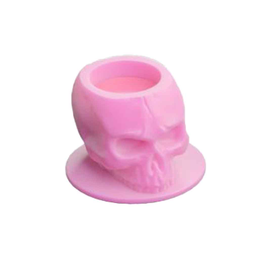 Skull Silicone Tattoo Ink Cups Pink 200pcs - Element Tattoo Supply