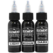 Grey Wash Tattoo Ink Set – 3 Shades by Element Ink