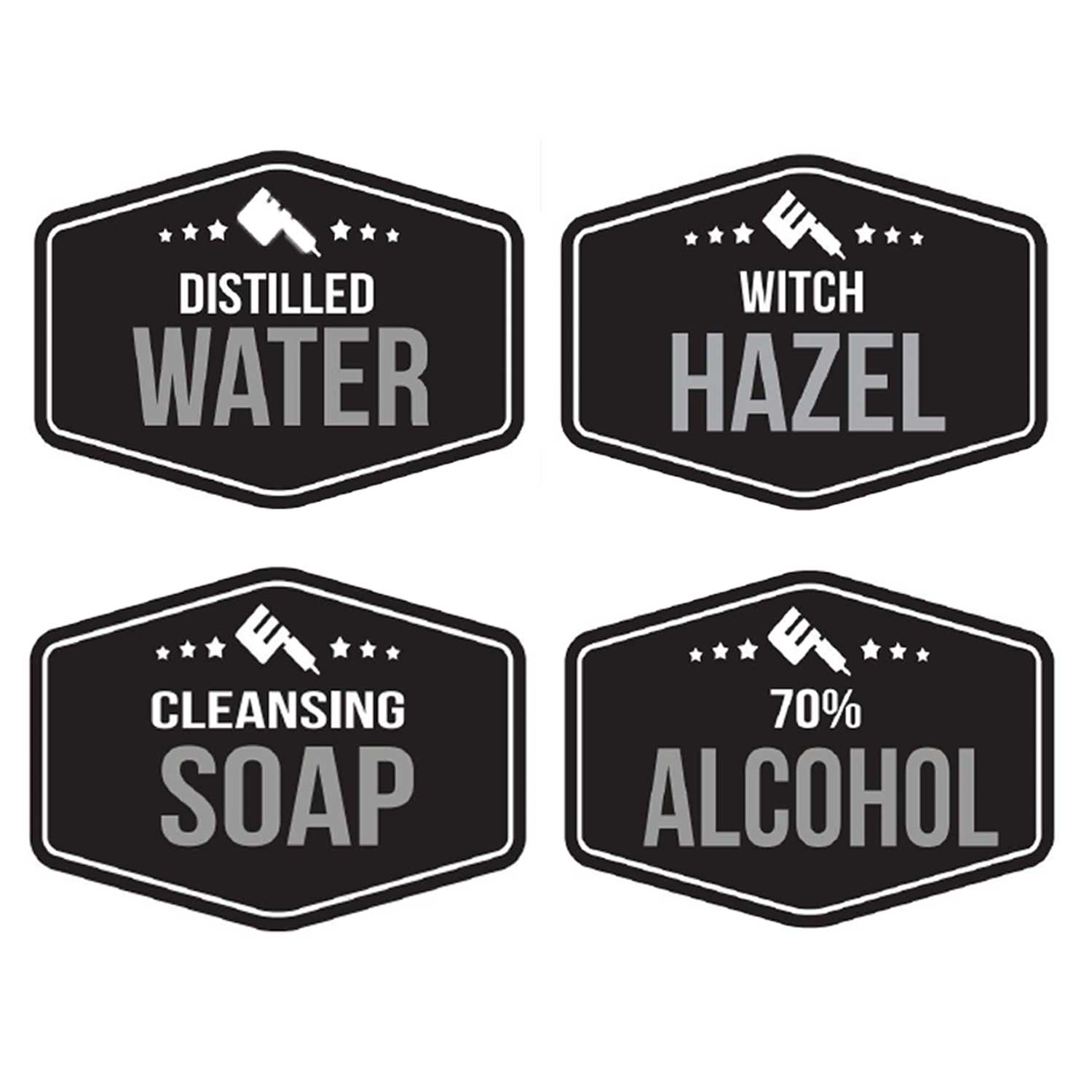 Wash Bottle Label Sticker Pack 12 pcs