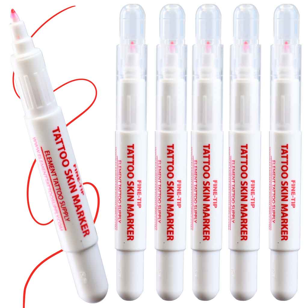 Tattoo stencil skin markers for freehand tattooing and body piercing marks ultra fine tip