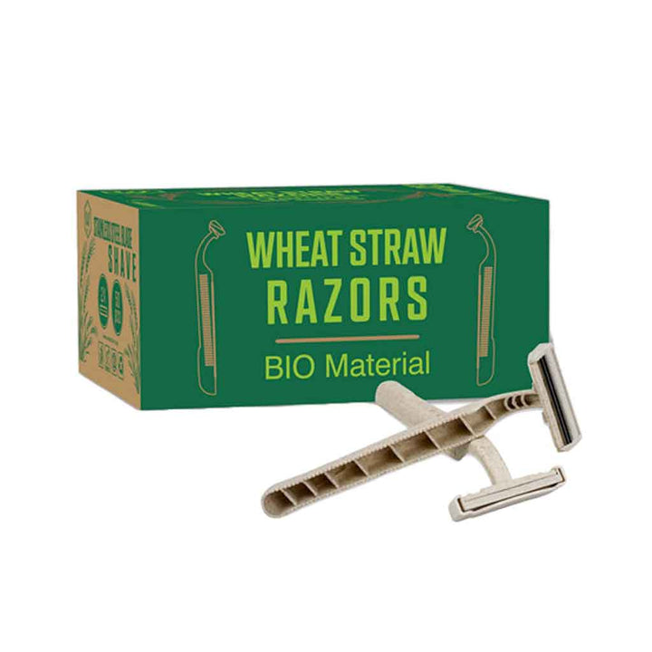 Bio-degradable Twin Blade Wheat Straw Razors - Box of 50