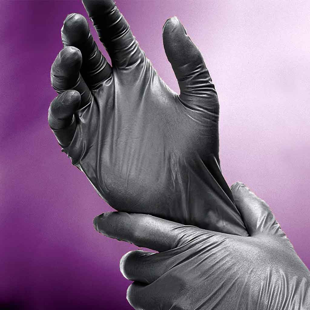 Shadow Black 6mil Nitrile Exam Gloves - Element Tattoo Supply