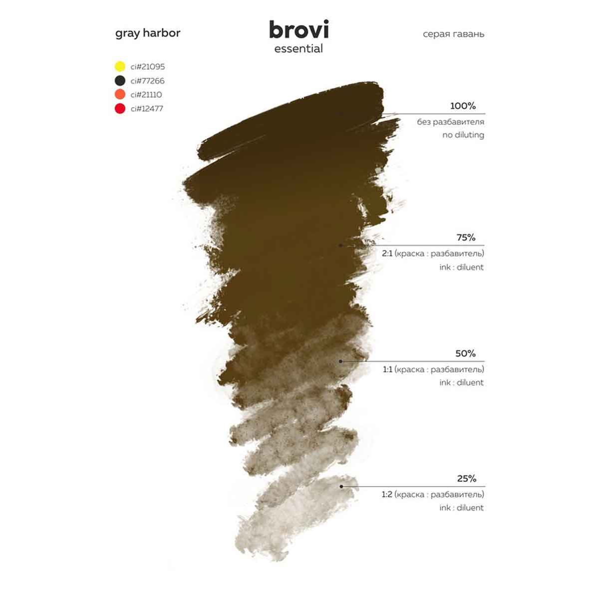 Color swatch with 'brovi' green modifier on a white background