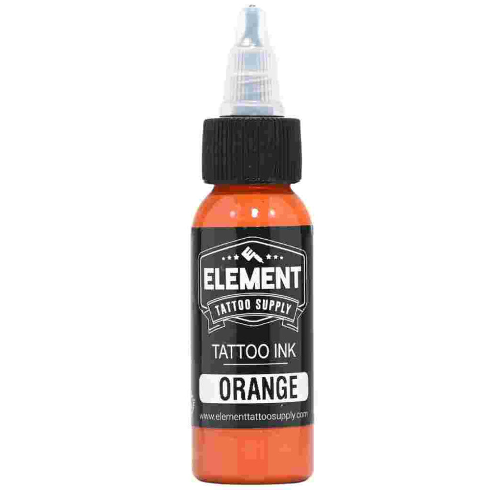 Bright orange tattoo ink bottle by Element Tattoo Supply