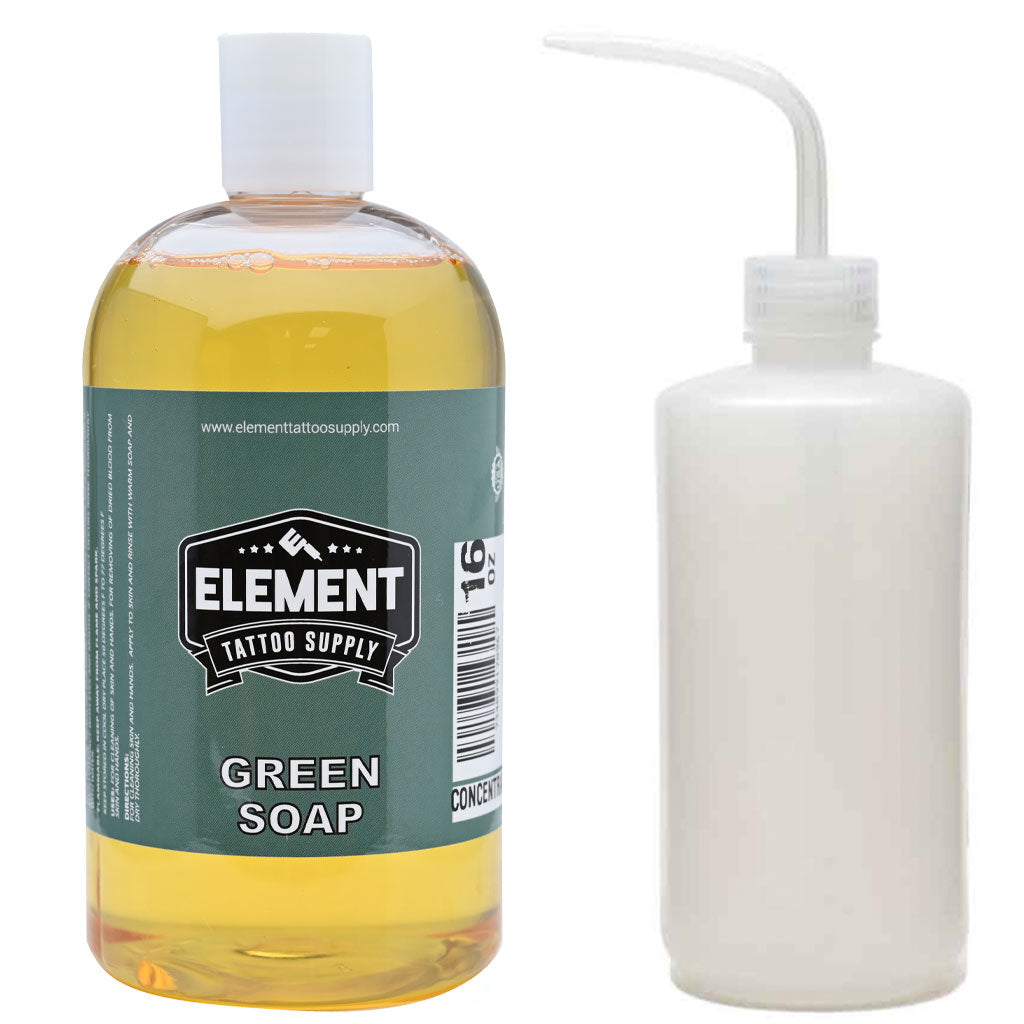 tattoo green soap with squeeze bottle for tattoos