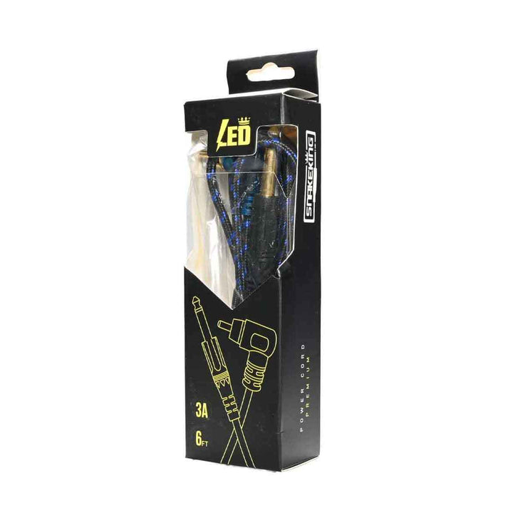 Premium RCA Angled Woven LED Snakeking Cable 6 ft. 3A Blue