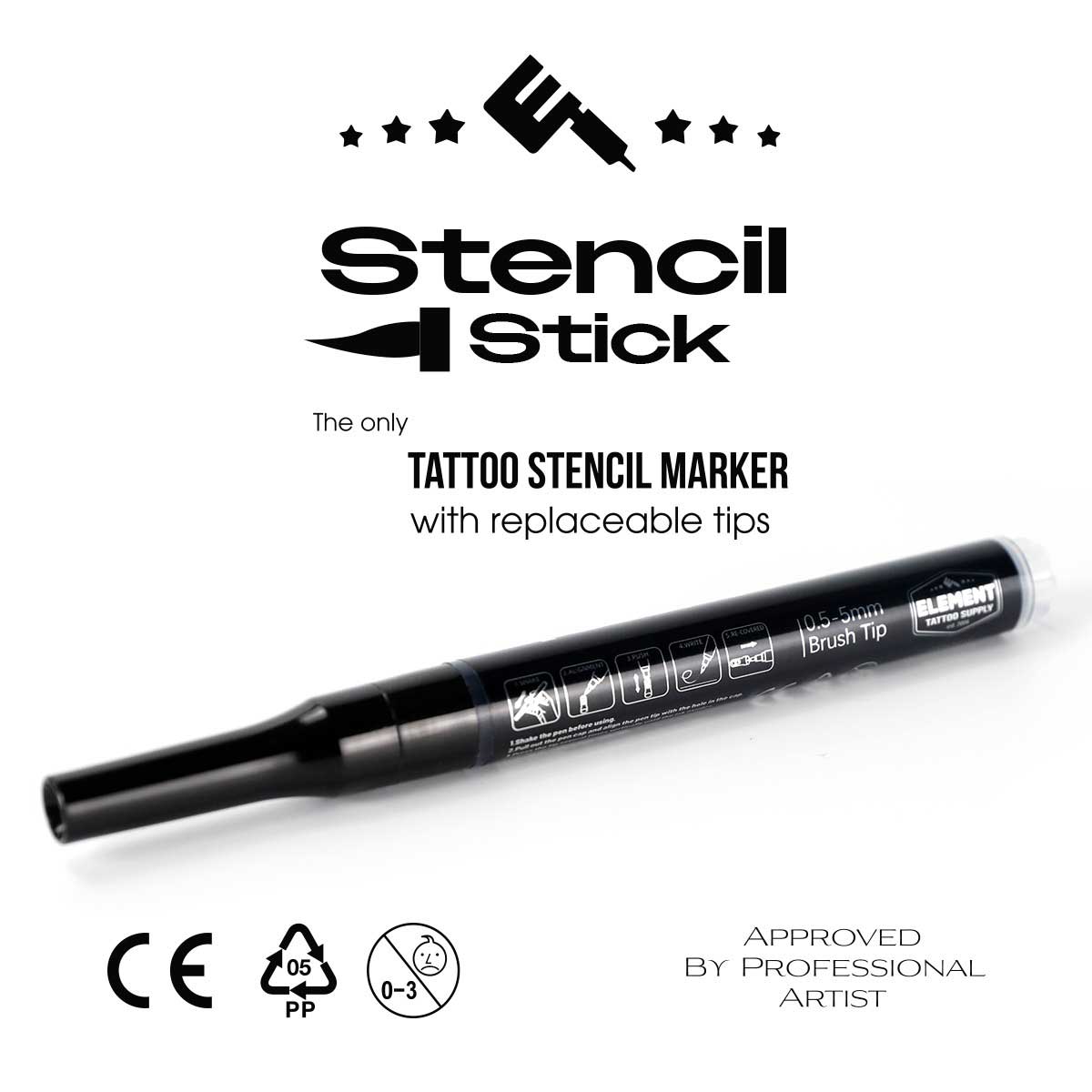 Stencil Stick Tattoo Stencil Marker with Replaceable Tips - Element Tattoo Supply