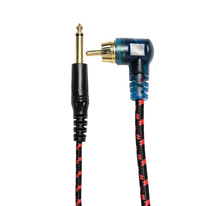 Premium RCA Angled Woven LED Snakeking Cable 6 ft. 3A Red