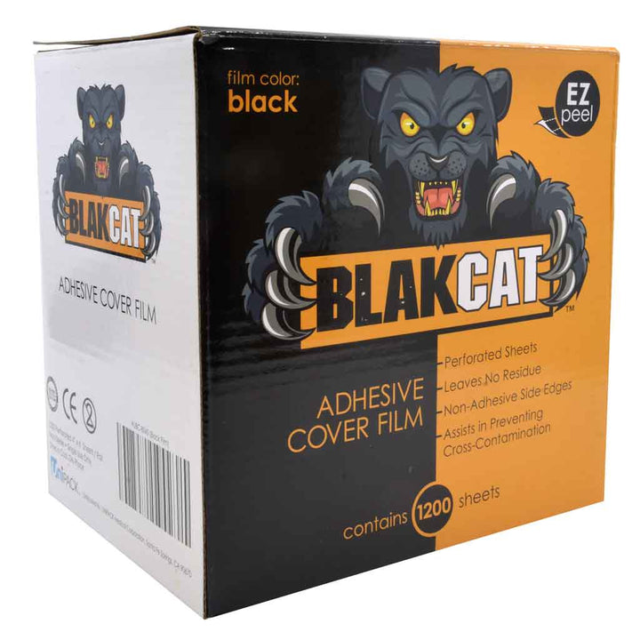 Black Cat Black Barrier Film 4 x 6 Inches Adhesive Cover Film for covering tattoo equipment