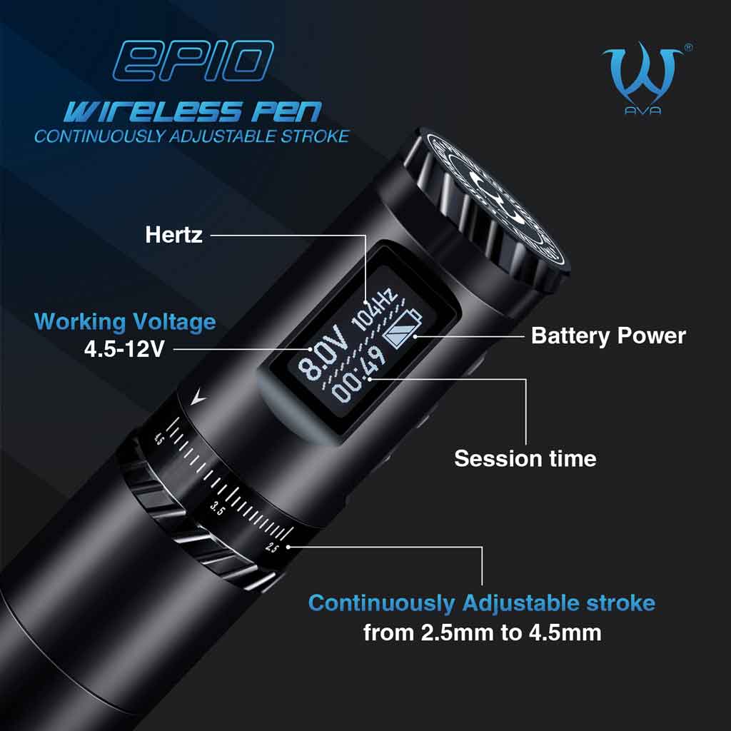 EP10 Wireless Pen Tattoo Machine with Adjustable Stroke