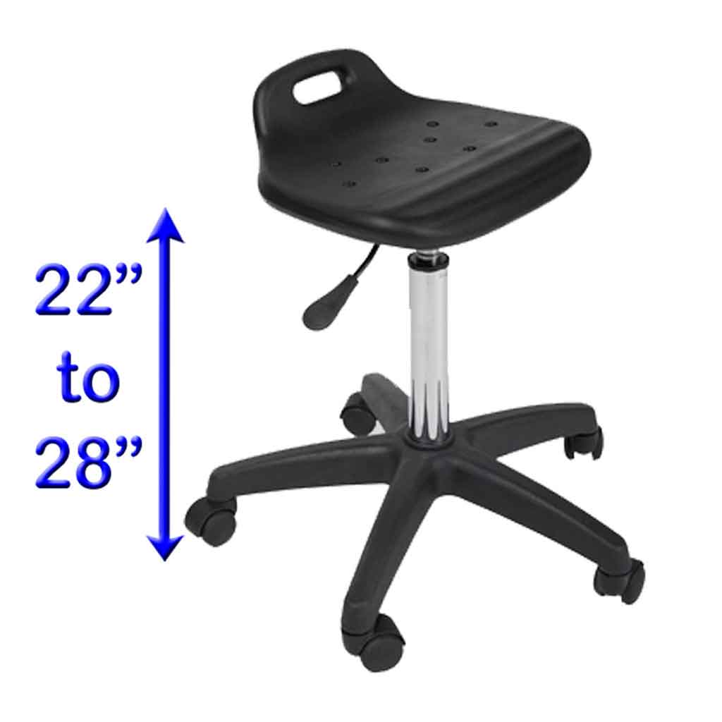 Black All-Purpose Air-Lift Stool with Star Base - Inkbed