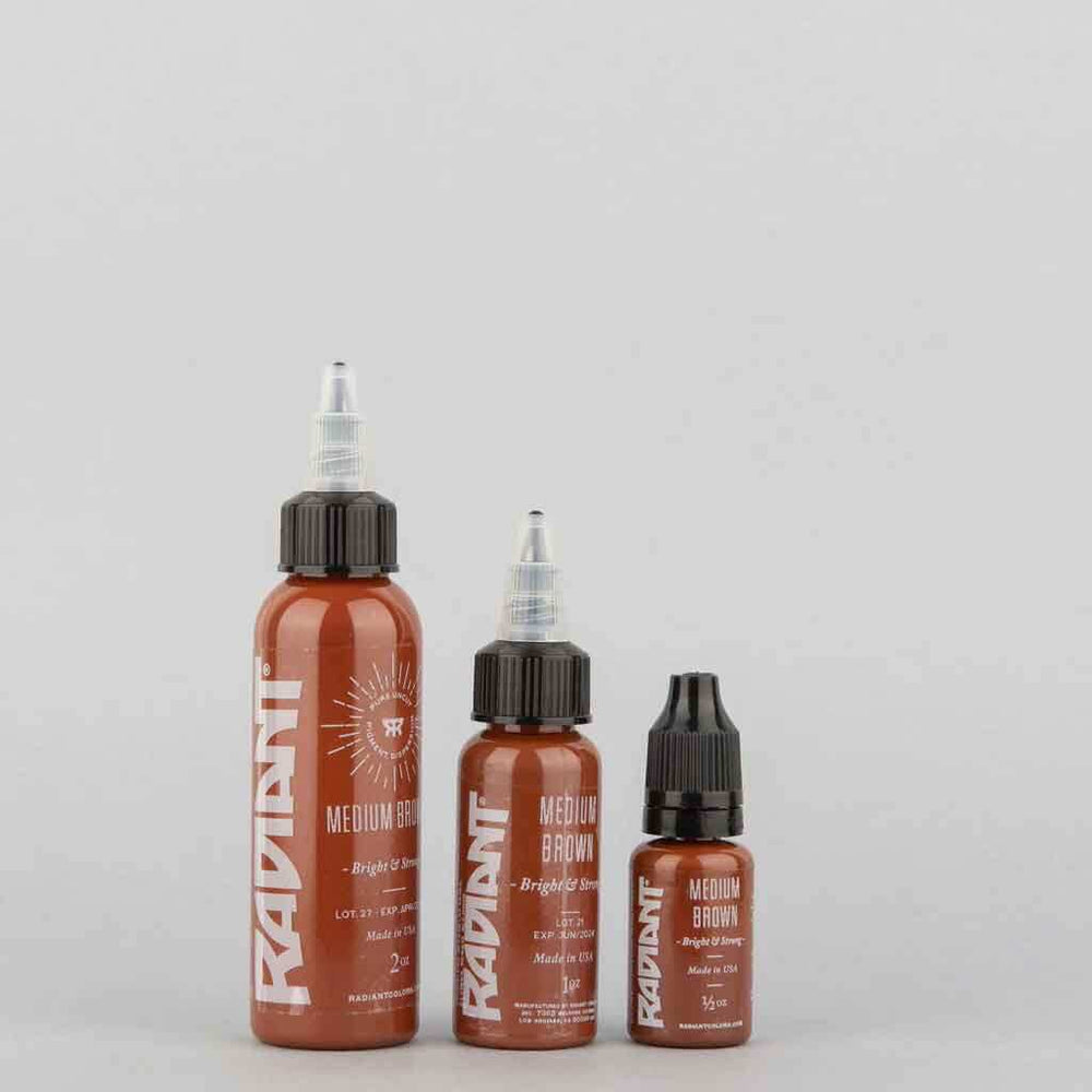 Medium Brown, Radiant Tattoo Ink, 1 oz