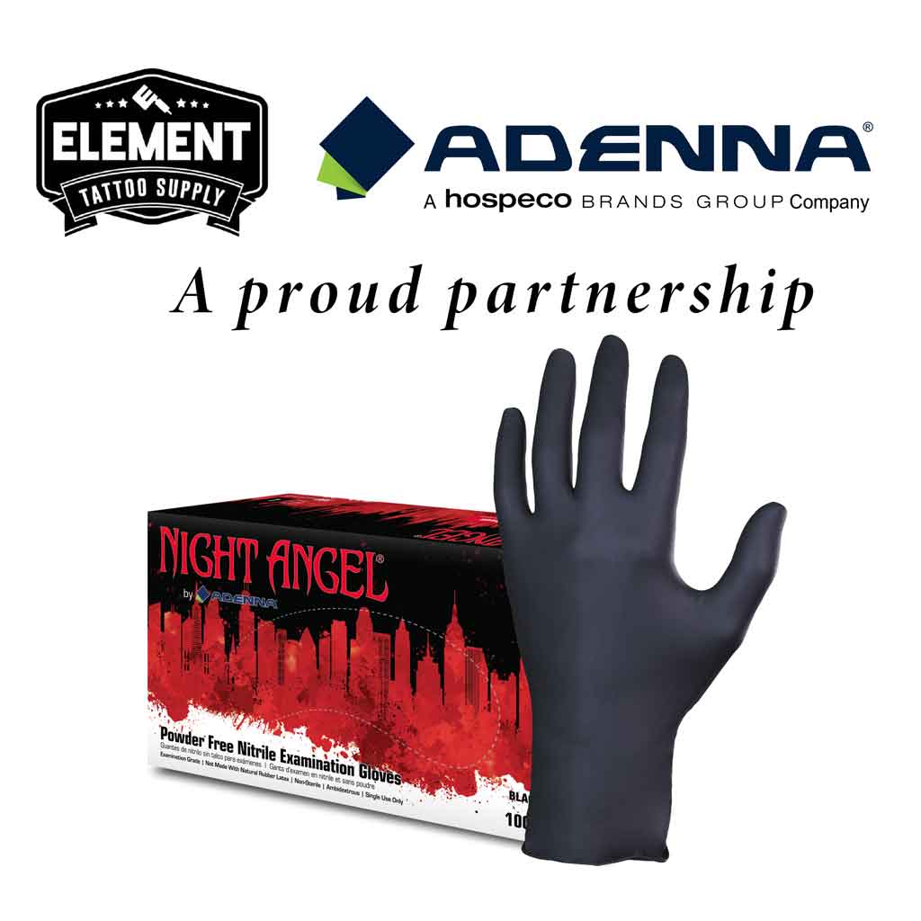 PHANTOM Black Latex Powder Free Exam Gloves, 6 mil Adenna