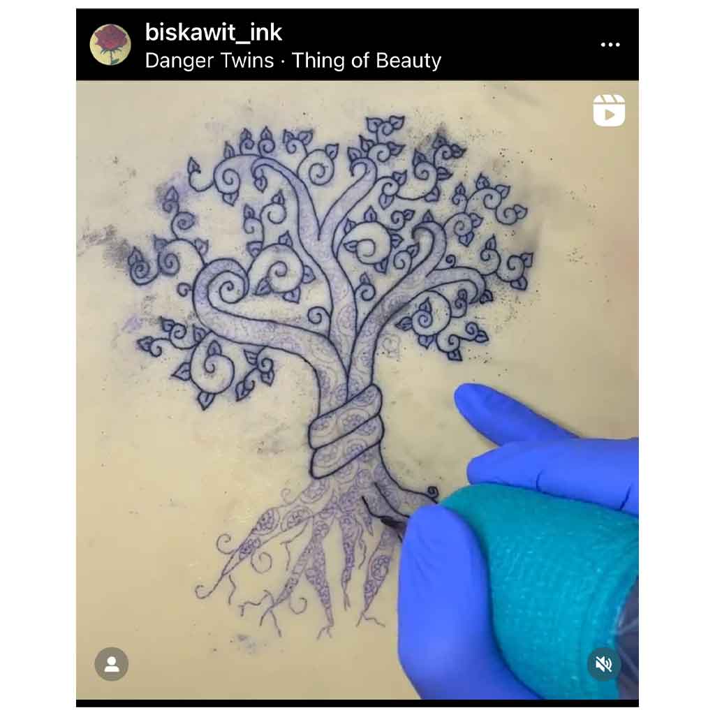 tattoo practice skin of tree