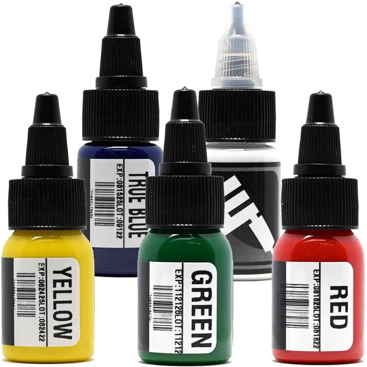 Primary Color Tattoo Ink Set, 5 Colors 1 oz