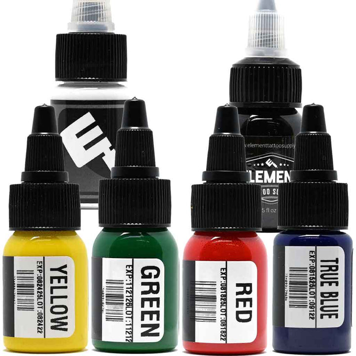 Primary Color Tattoo Ink Set, 6 Colors  - Element Ink