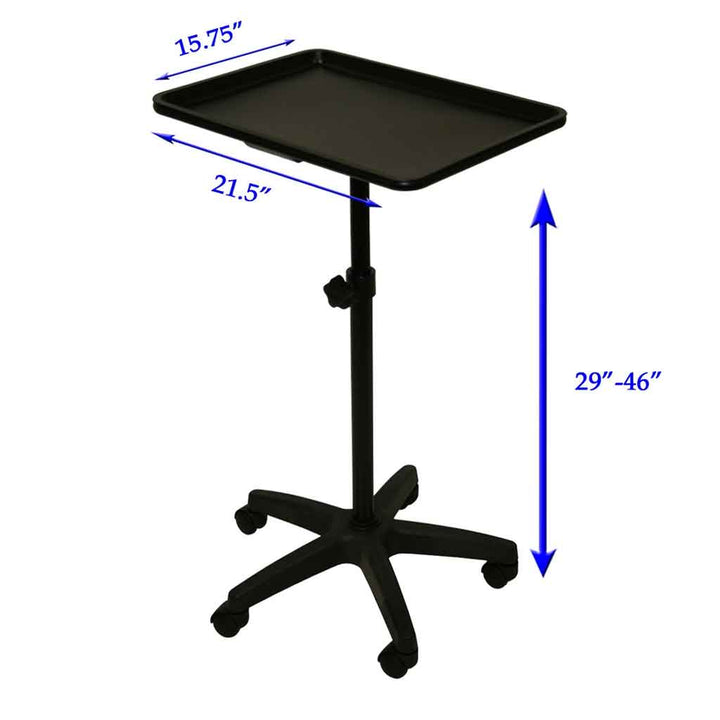 Extra Large Steel Single-Post Mayo Instrument Stand & Work Tray - Inkb