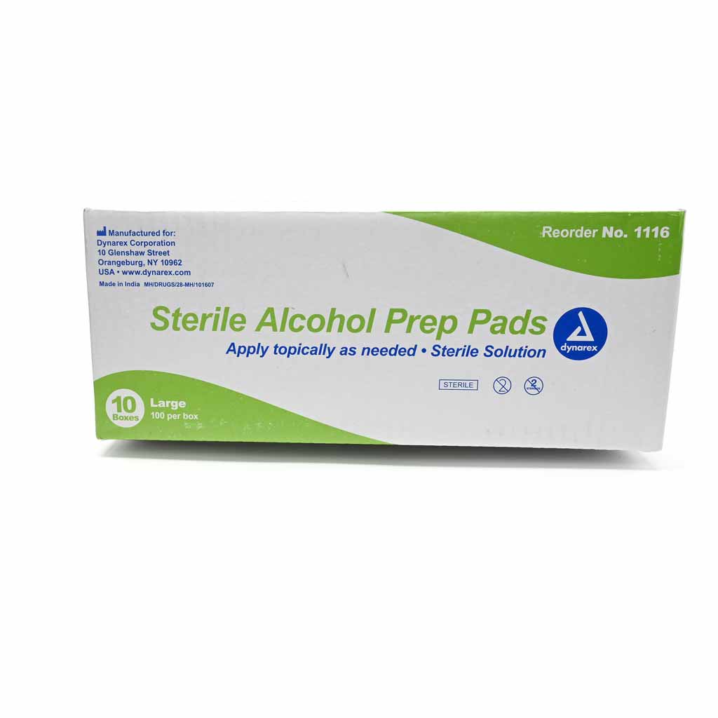 Alcohol Prep Pads, Large Sterile Dynarex