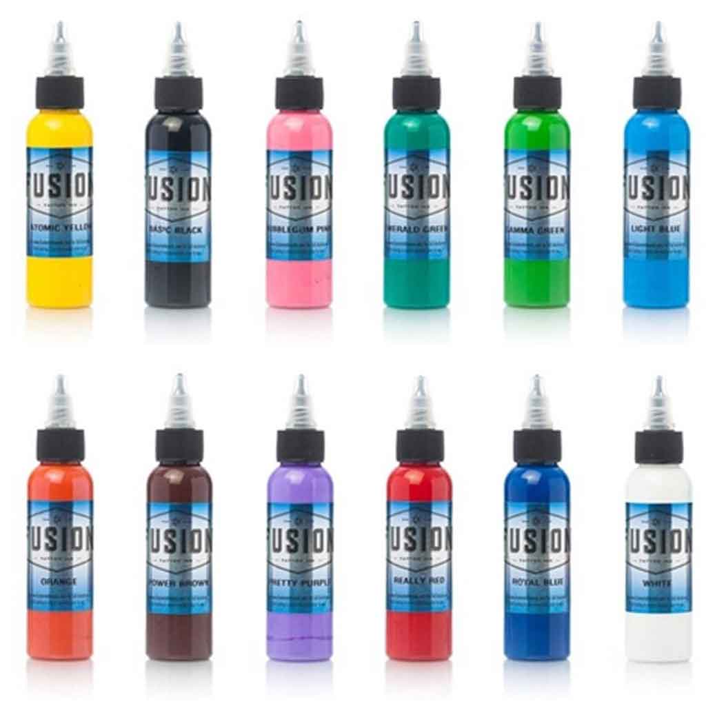 Fusion Ink Sample Pack 12-Colors 1 oz. – Element Tattoo Supply