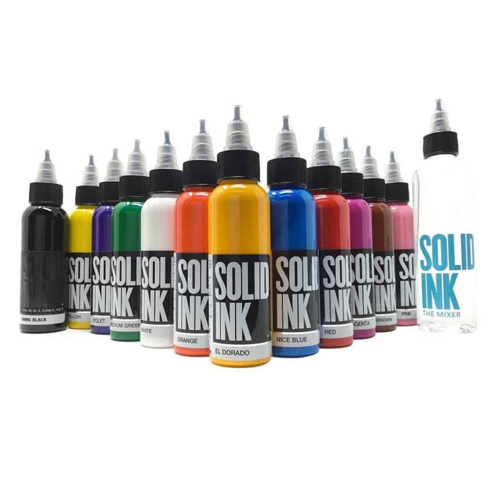 12 Color Set Solid Ink 1 oz
