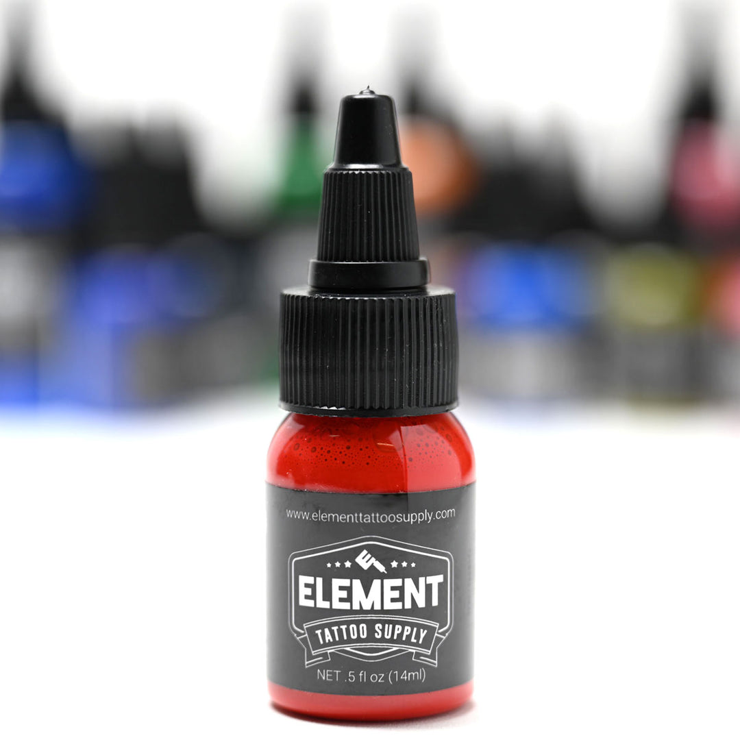 ELEMENT TATTOO SUPPLY - Red Tattoo Ink 1oz Bottle for Color Tattooing and  Shading - Permanent - Bright - Bold - Solid - Easy to use - Professional
